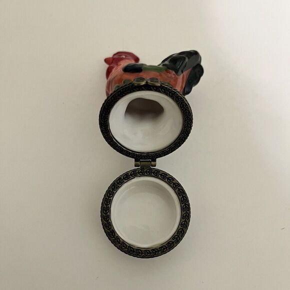 Rooster Porcelain Trinket Hinged Box - Picture 6 of 7